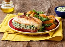 POULET FARCI D'ÉPINARDS