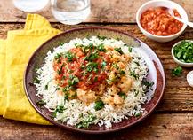 Cabillaud rouge, riz basmati à la coriandre