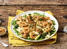 SALADE DE CREVETTES, CAVIAR D’AUBERGINES