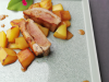 Foie de porc déglacé au Cognac et écrasé de pommes de terre