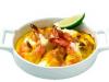 Gratin de gambas au Philadelphia, curry et citron vert