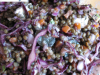 Salade de lentilles vertes, chou rouge et raisin