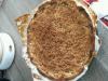 Tarte rhubarbe amandine en crumble