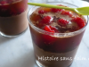 Mousse au chocolat, framboises et gelée de thé parfumée à la menthe en verrine