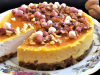 Cheese cake au chèvre frais, noisettes et chiffonnade de jambon cru