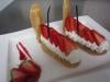 L'éclair : compotée de rhubarbe, chantilly mascarpone et fraise