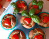 Cupcakes marbrés tomate/basilic, cœur surprise