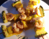 Mes brochettes crevette, courgette et ananas au miel