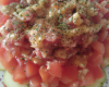 Tartare de tomate concombre au cumin