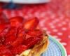 Tarte rhubarbe-curd et fraises