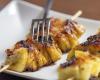 Brochettes d'ananas rôties