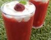 Gaspacho sucré de fraises et sa chantilly au basilic