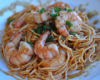 Spaghetti rouge aux crevettes tigrées balsamique