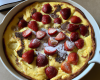 Clafoutis aux fraises et chocolat blanc