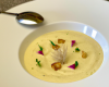 Velouté de topinambours, ail et fines herbes