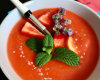 Soupe de fraise, tomate et orange