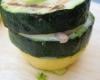 Polenta et courgette coulis d'huile basilic