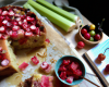 Cake à la rhubarbe et cerises