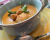 Velouté de carottes aux poireaux et au curry doux