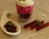 Mousse de roquette sur lit de betteraves