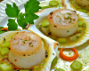 Coquilles Saint-Jacques marinées en roulade de concombre