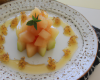 Carpaccio de melon au tartare de pamplemousse et miel