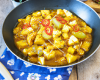 Wok de poulet curry aux ananas caramélisés