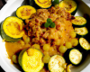 Crumble de Saint-Jacques et courgettes au curry