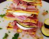 Millefeuilles de jambon de Vendée, courgettes, chèvre