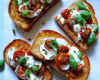 Toasts de ricotta, basilic et tomates séchées