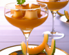 Aperitif léger - Verrines de melons à la liqueur de cognac-caramel