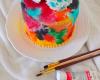 Layer cake aquarelle fraise orange sanguine