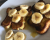 Pain perdu sucré-salé lard et bananes