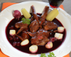 Lotte au vin rouge