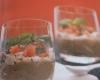 Verrine d'aubergine au chèvre frais et tomates confites