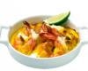 Gratin de gambas au Philadelphia, curry et citron vert