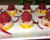 Canapé de surumi aux framboises