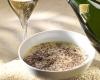 Soupe de lait aux vermicelles et à la truffe avec un champagne de vigneron millésimé