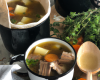 Soupe rustique, copeaux de lomo