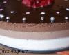 Entremet aux 3 chocolats et son miroir de chocolat noir