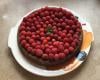 Gâteau tout chocolat, framboises