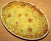 Gratin de ravioles aux lardons et courgette