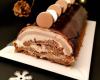 Bûche de Noël glacée au chocolat, vanille et speculoos