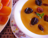 Soupe d'abricots et raisins aux épices