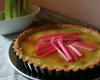 Tarte à la rhubarbe et son flan