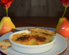 Crumble de poires des vergers d'Ale de France sur crème brûlée aux coquelicots de Nemours