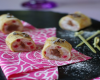 Makis de crêpes riz au lait framboise chocolat noir