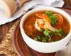 Soupe acidulée aux crevettes
