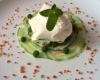 Carpaccio de homard et glace de Philadelphia  - Sponge cake de concombre et poudre de mojito