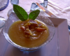 Soupe de poire au pineau et jambon serano